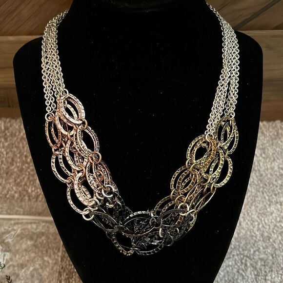 NEW Premier Designs October Zest Mixed Metals Necklace - Picture 1 of 6